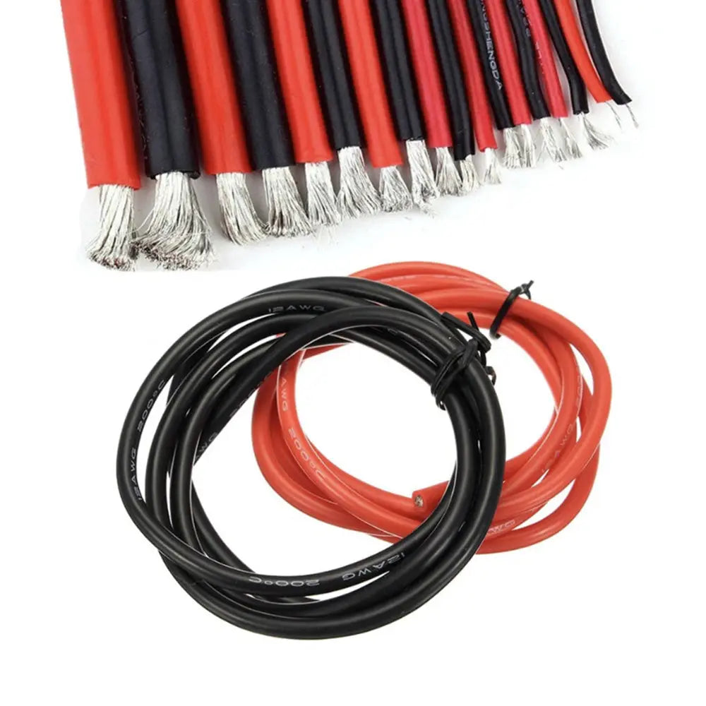 Filo in silicone 12/14/16/18/20 AWG (1 m rosso + 1 m nero)