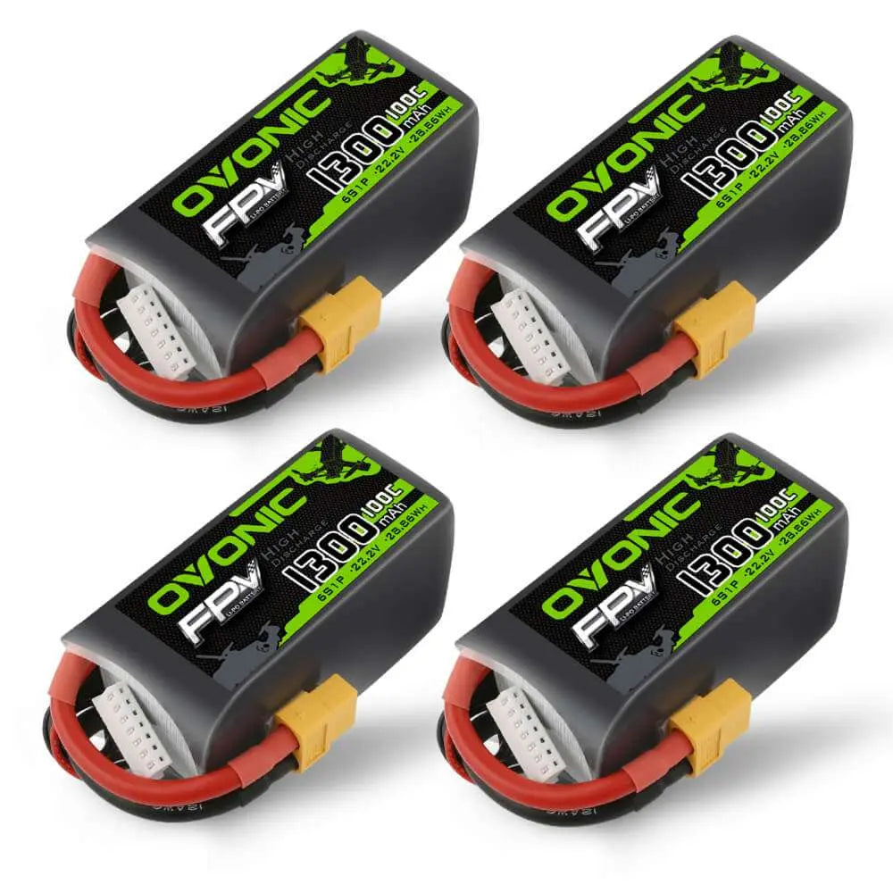 4×Ovonic 100C 6S 1300mAh 22.2V XT60 ovonic