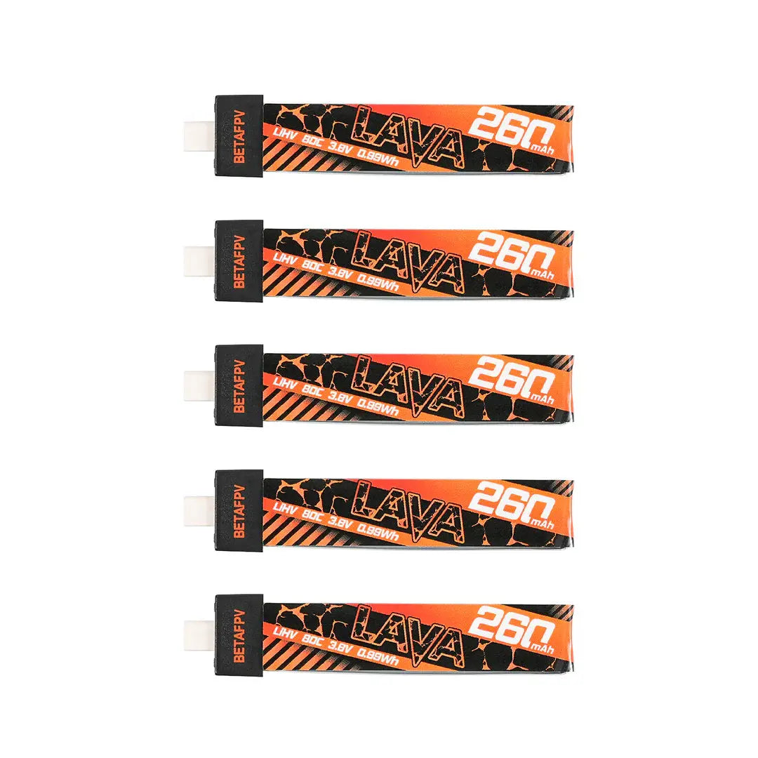 Batteria LAVA 1S 260mAh 80C (5 pezzi) BetaFPV