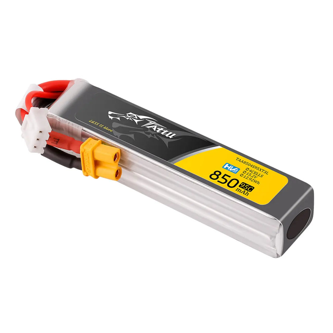 Batteria Lipo Tattu 850mAh 2S 7.6V HV 95C Long Pack con spina XT30 Tattu & Gens Ace