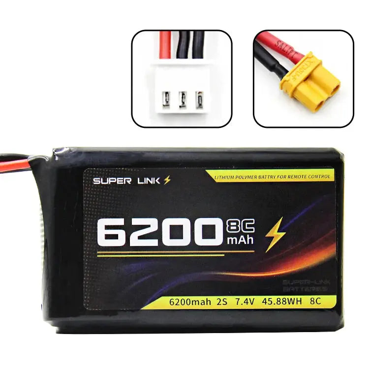 Super Link 7.4V 6200mAh 8C 2S LiPo per TX16S / Boxer Drone24Hours