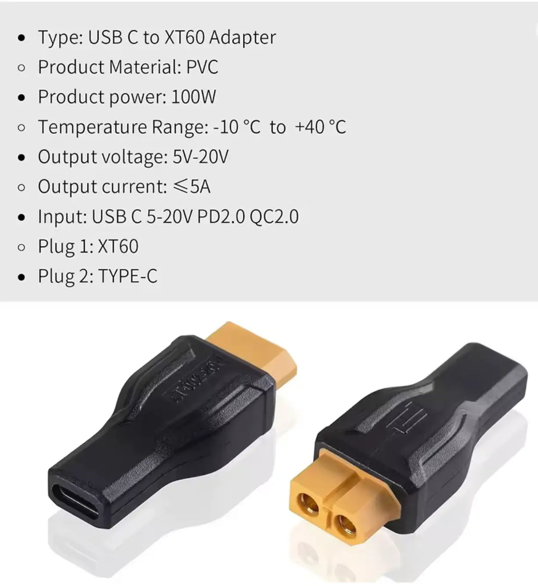 Cavo USB‑C a XT60 100W PD Drone24Hours