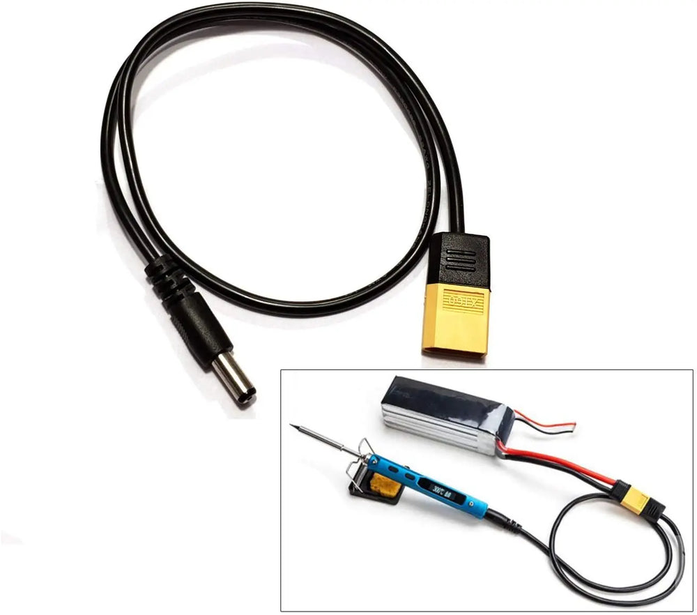 DC5525 Rubber Power Cable for TS100 Electric Soldering Iron - 150 CM
