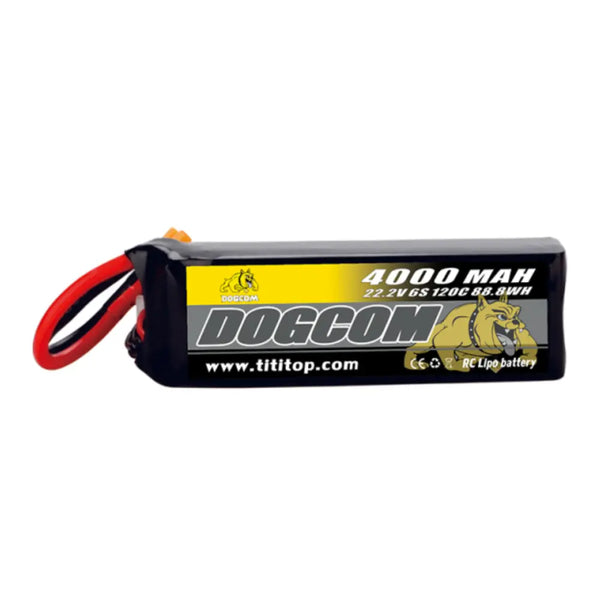 DOGCOM 4000mAh 120C 22.2V 6S CineLifter LiPo Battery with XT90 dogcom