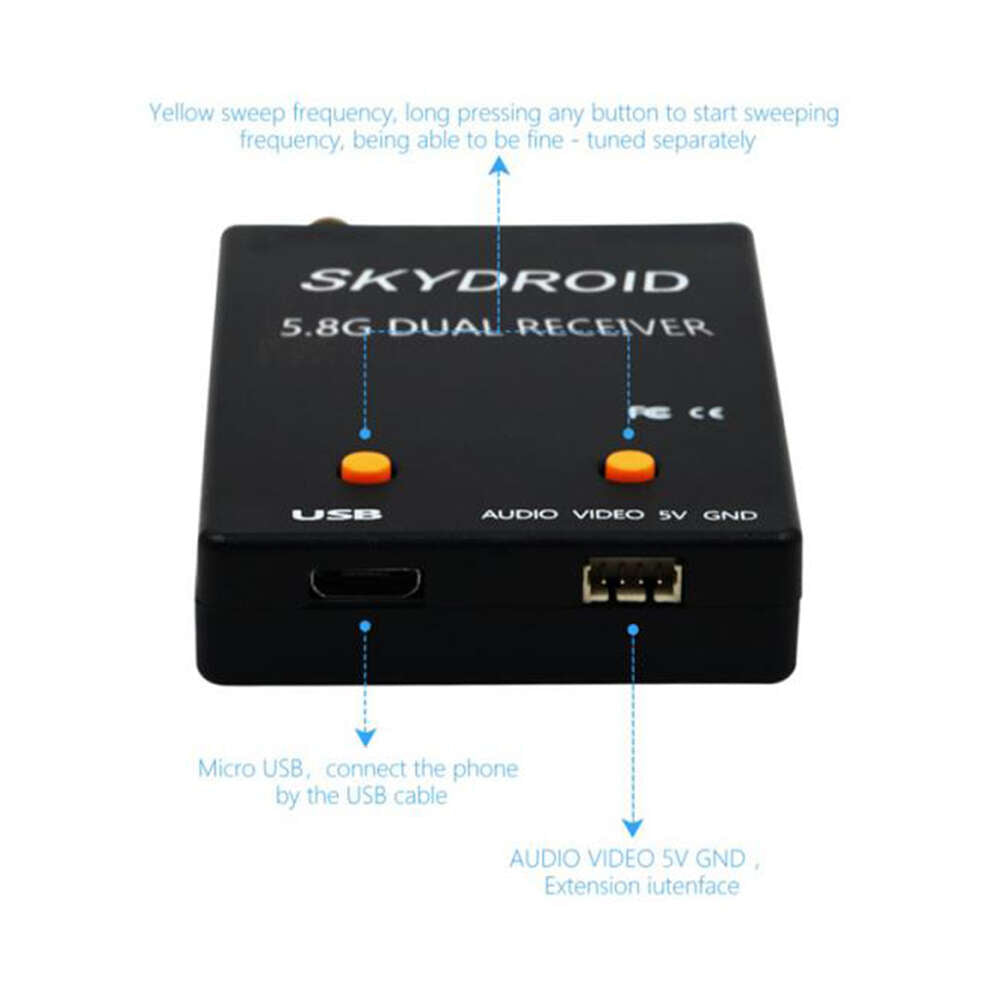 DOPPIA ANTENNA UVC SKYDROID OTG 5.8G - NERO Drone24Hours