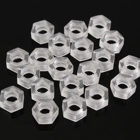 Transparent M3 hexagonal locking nuts