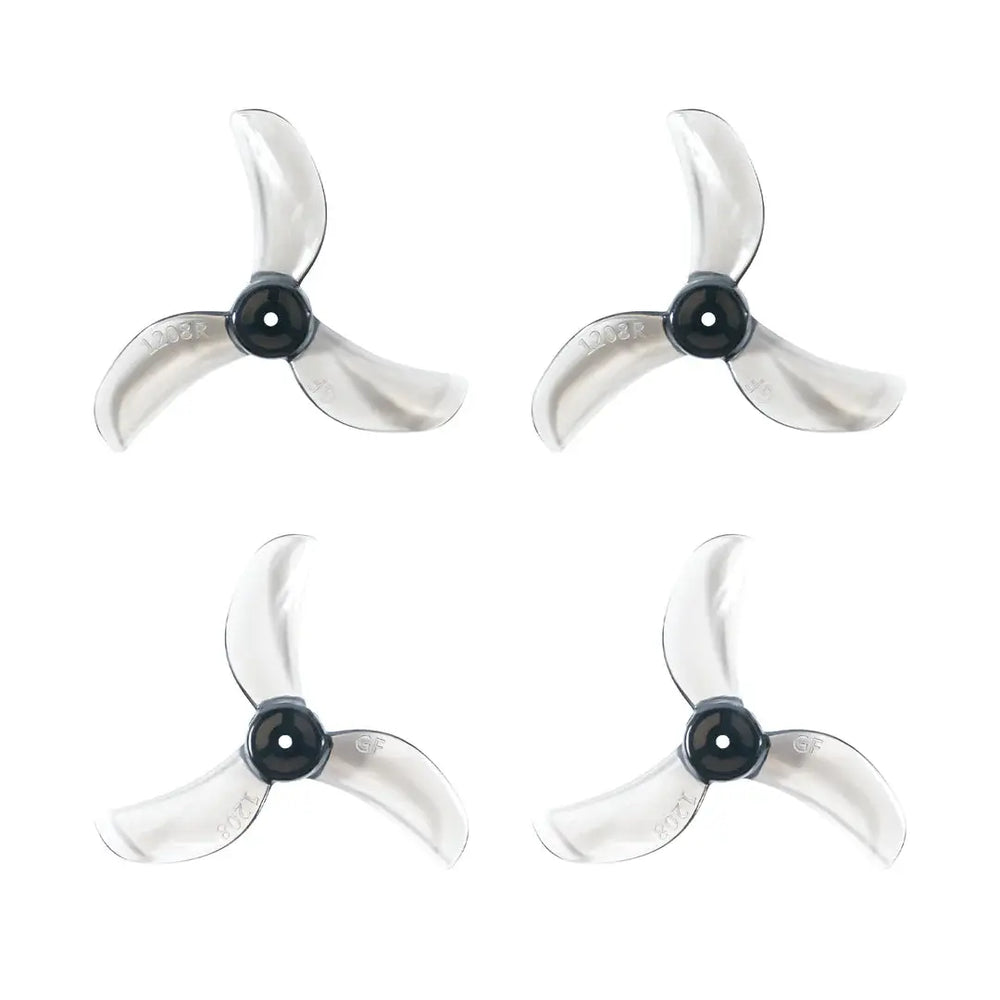 Eliche FPV Gemfan 1208 a 3 pale grigio trasparente (4 pz)