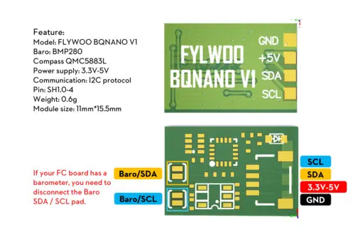 Flywoo BQNANO V1.0 con bussola e barometro 0,6 g Flywoo