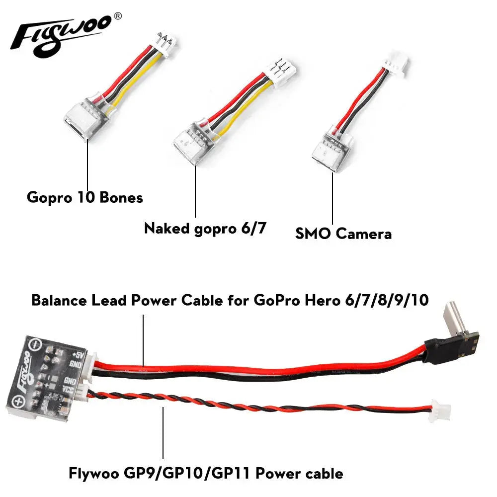 Flywoo Tipo C e SH1.0 da 3 pin a cavo di alimentazione GoPro Drone24Hours