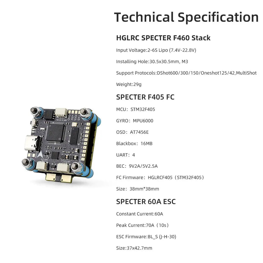 HGLRC SPECTER F460 STACK Drone24Hours