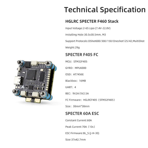 HGLRC SPECTER F460 STACK 