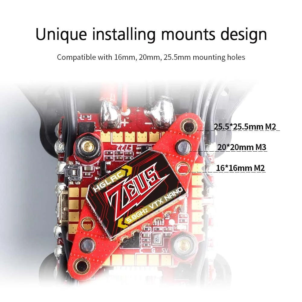 HGLRC Zeus Nano 350mW 16mm / 20mm / 25,5mm VTX Drone24Hours