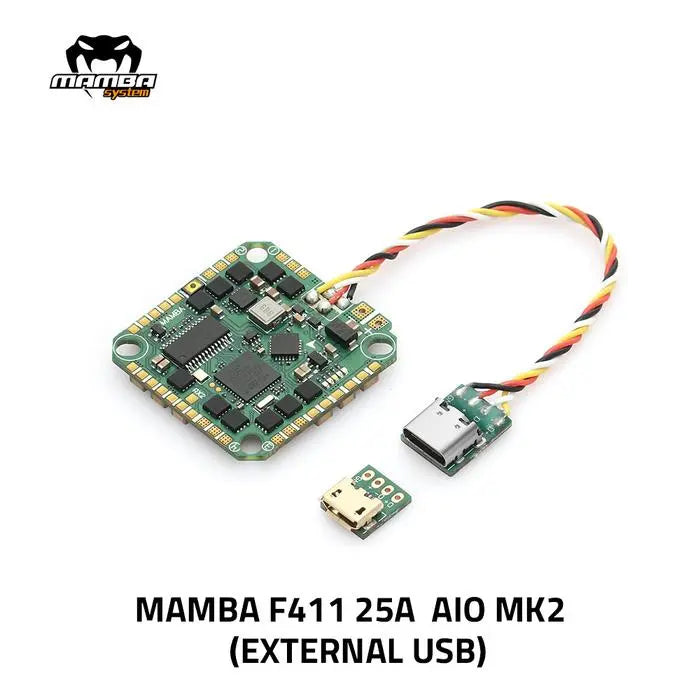MAMBA F411 25A AIO MK2 4S 8bit Flight Controller External USB Stack 
