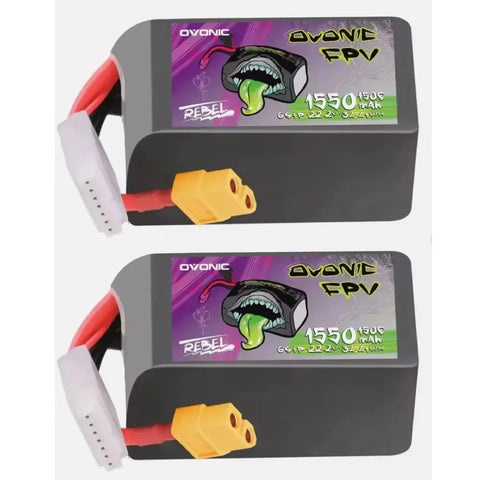 OVONIC 6S 1550mAh 150C 22,2V LiPo – 2 Pezzi