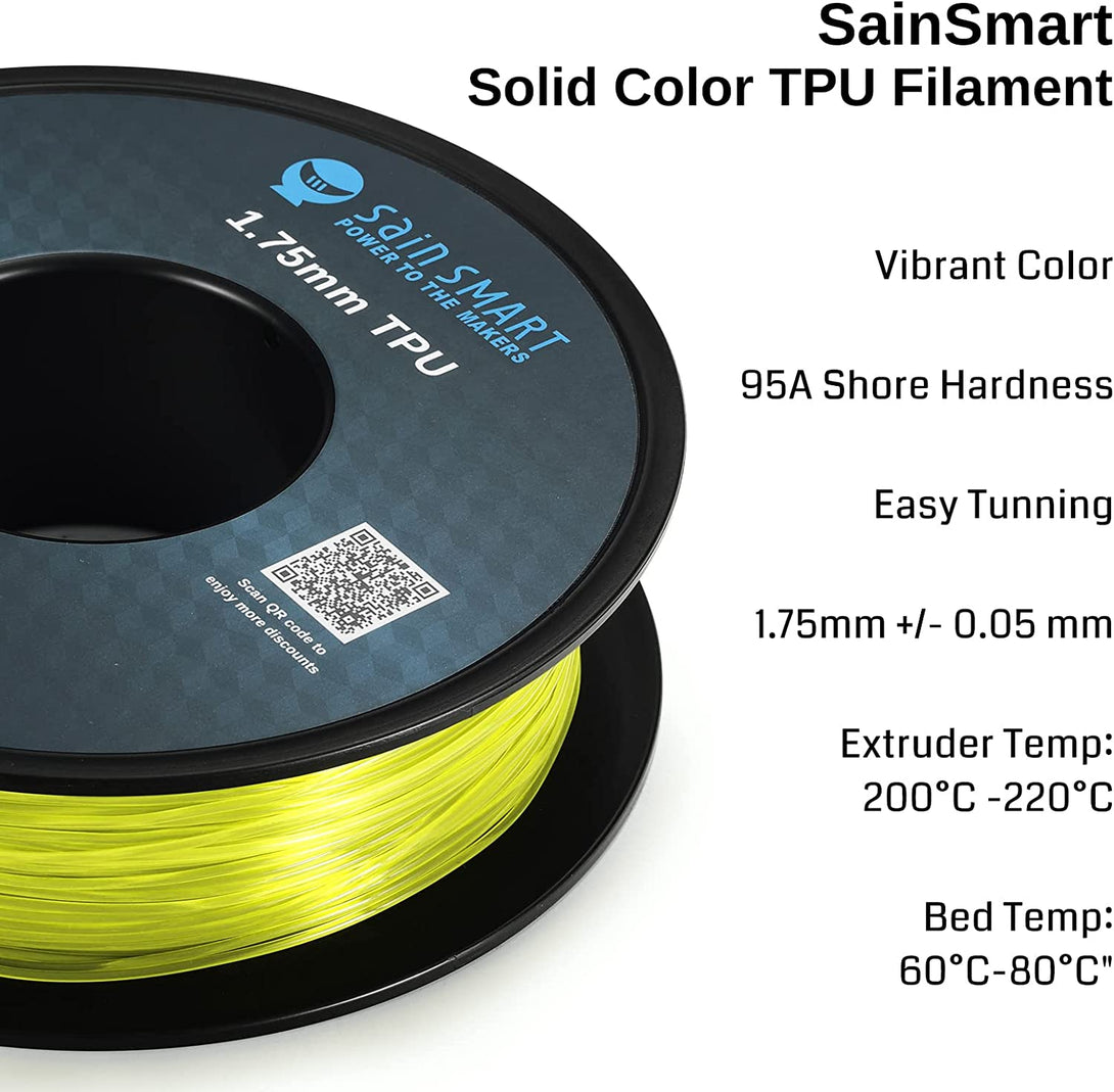 SainSmart filamento di stampa 3D TPU flessibile, 1,75 mm, 0,8 kg, precisione dimensionale +/- 0,05 mm Drone24Hours