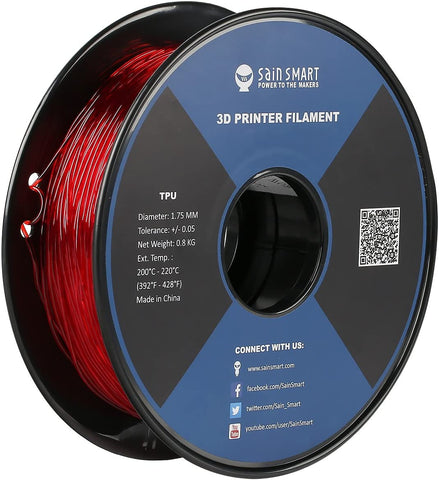 SainSmart Flexible TPU 3D Printing Filament, 1.75mm, 0.8kg, Dimensional Accuracy +/- 0.05mm 