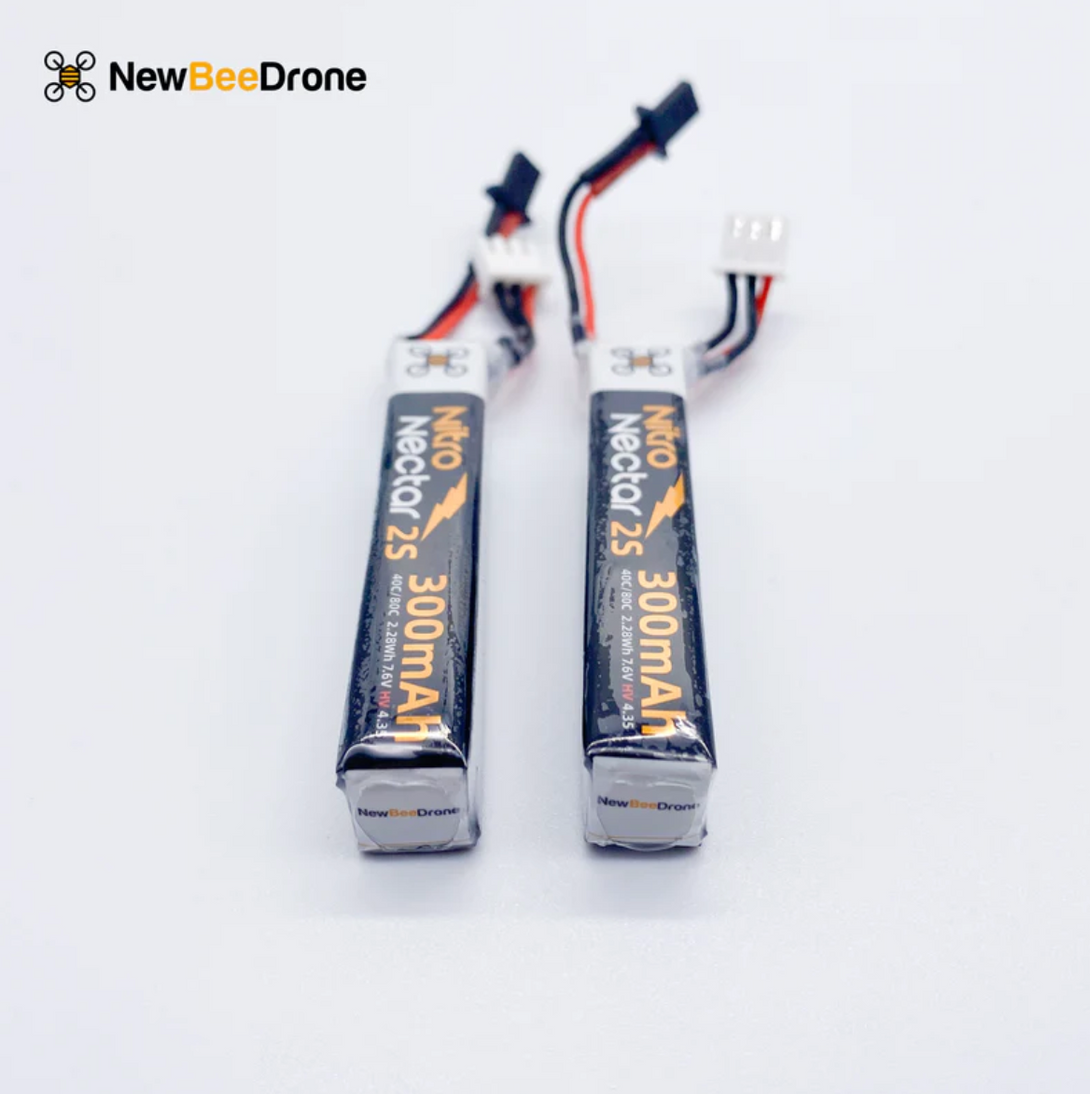 NewBeeDrone Nitro Nectar Gold 300mAh 2S HV LiPo GNB27 (2 batterie) Drone24Hours