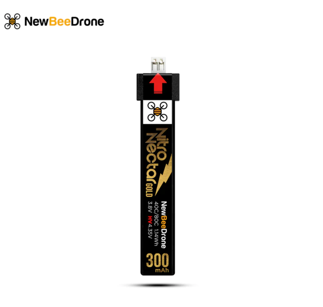 Batteria NewBeeDrone Nitro Nectar Gold 300mAh 1S HV LiPo Drone24Hours