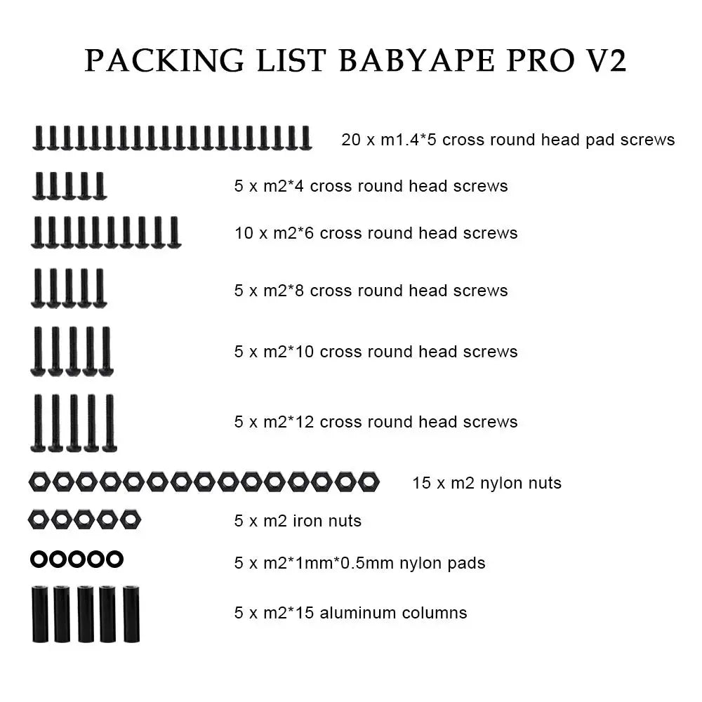 Set viti per DarwinFPV Baby Ape Pro V2