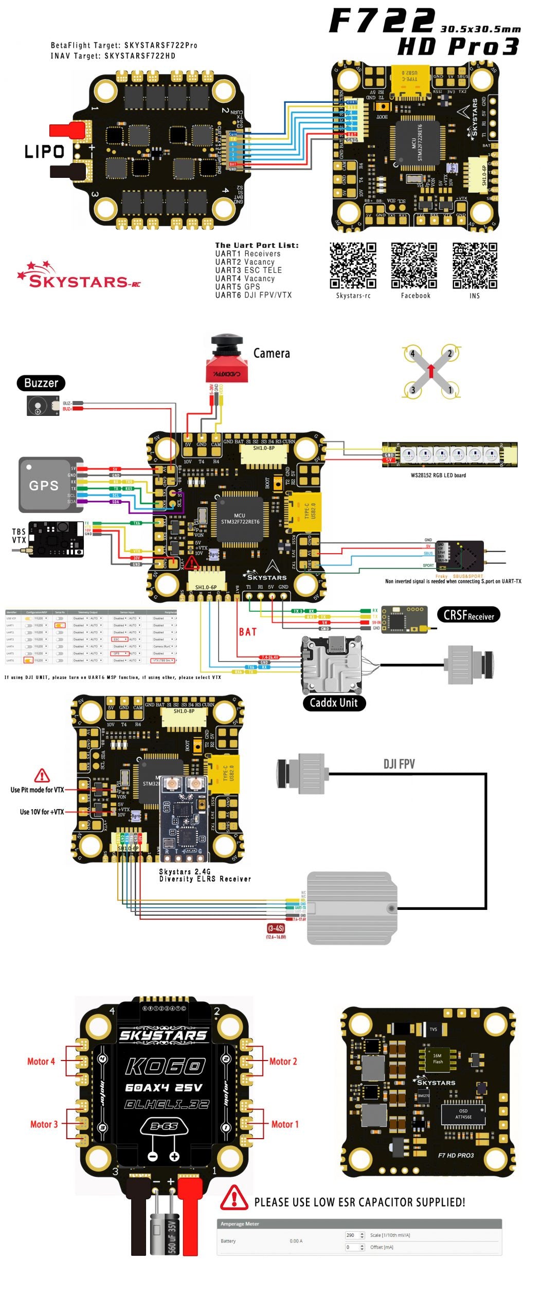 Skystars F7HD PRO3 OSD KO60 60A 128K Blheli_32 3-6S 30,5 mm Drone24Hours