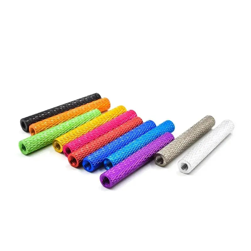 Standoff tondi zigrinati in alluminio M3 x 28 mm (10 pz)