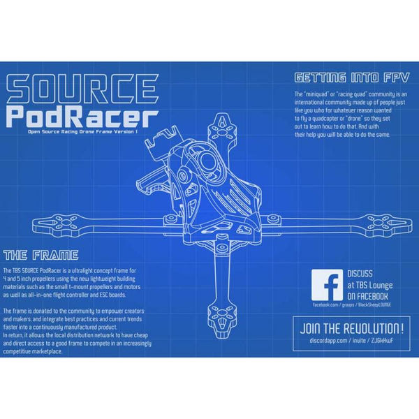 TBS SOURCE PODRACER 5" frame kit Drone24Hours