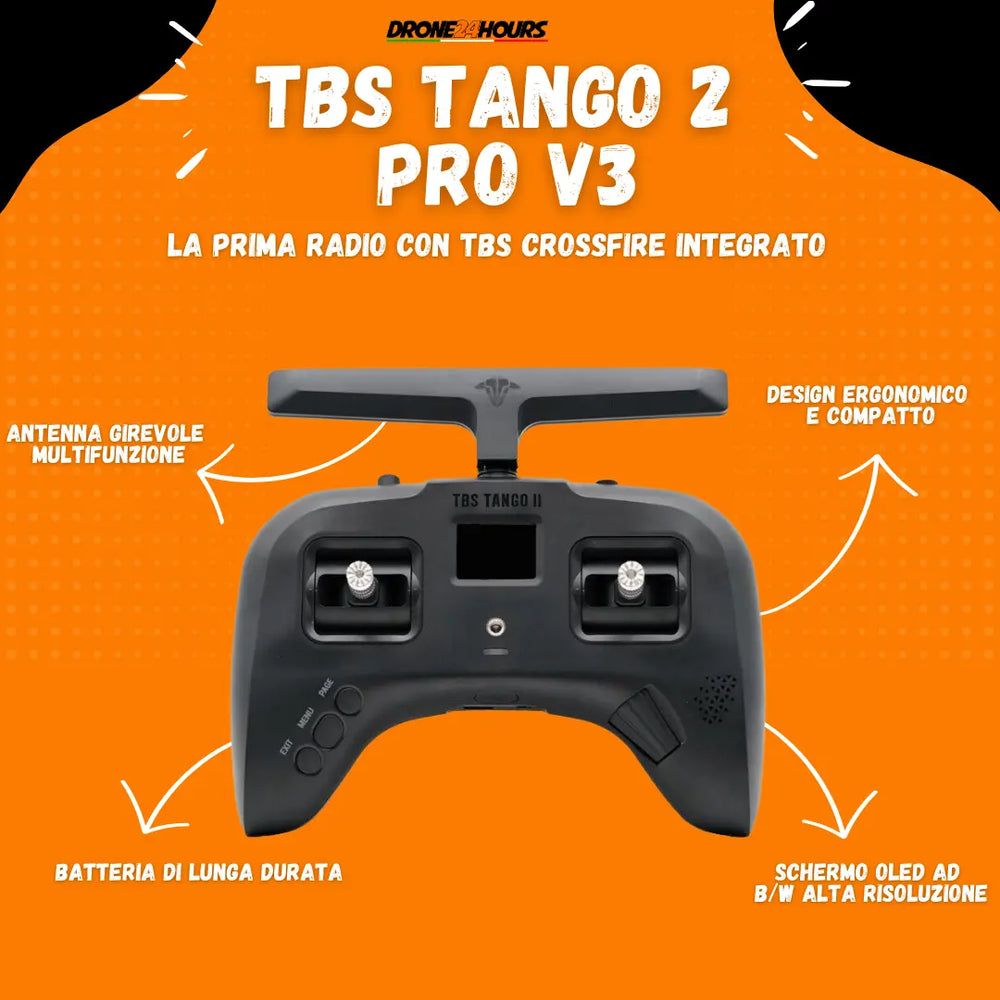 Radiocomando TBS Tango 2 Pro V3 con Crossfire integrato