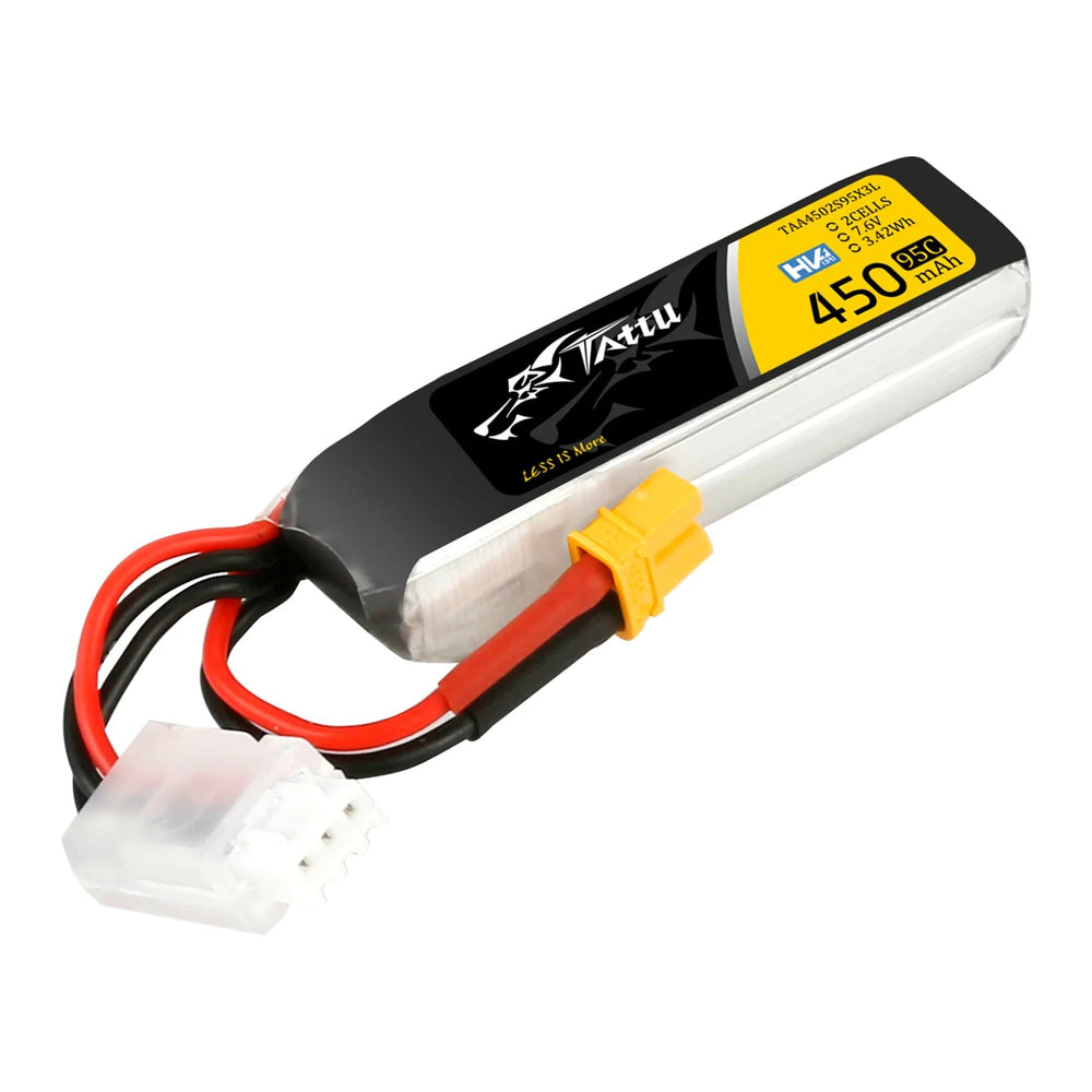 Tattu 2s 450mAh 95C 7.6V HV XT30 Long-pack