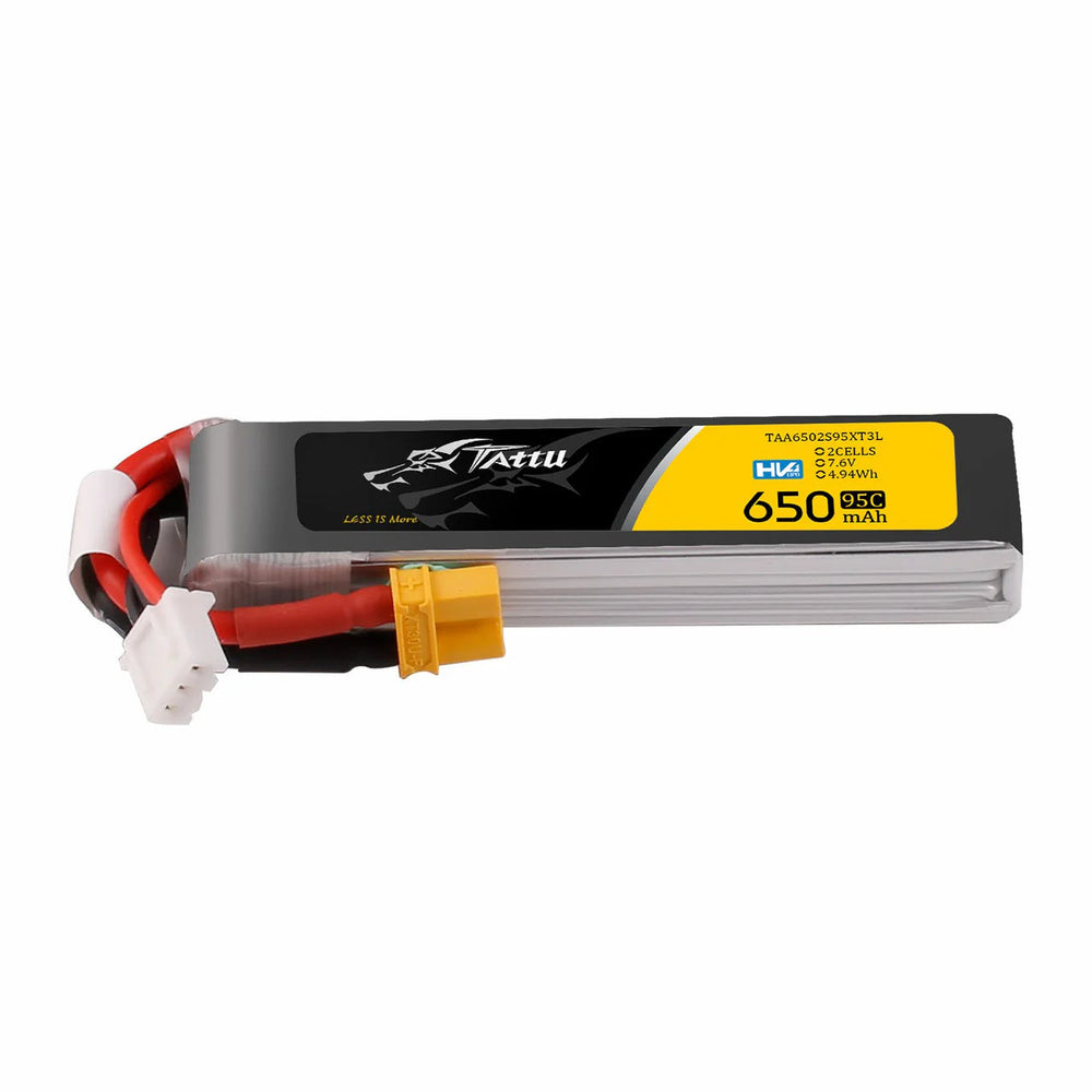 Tattu 2s 650mAh 95C7.6V HV XT30 Long-Pack