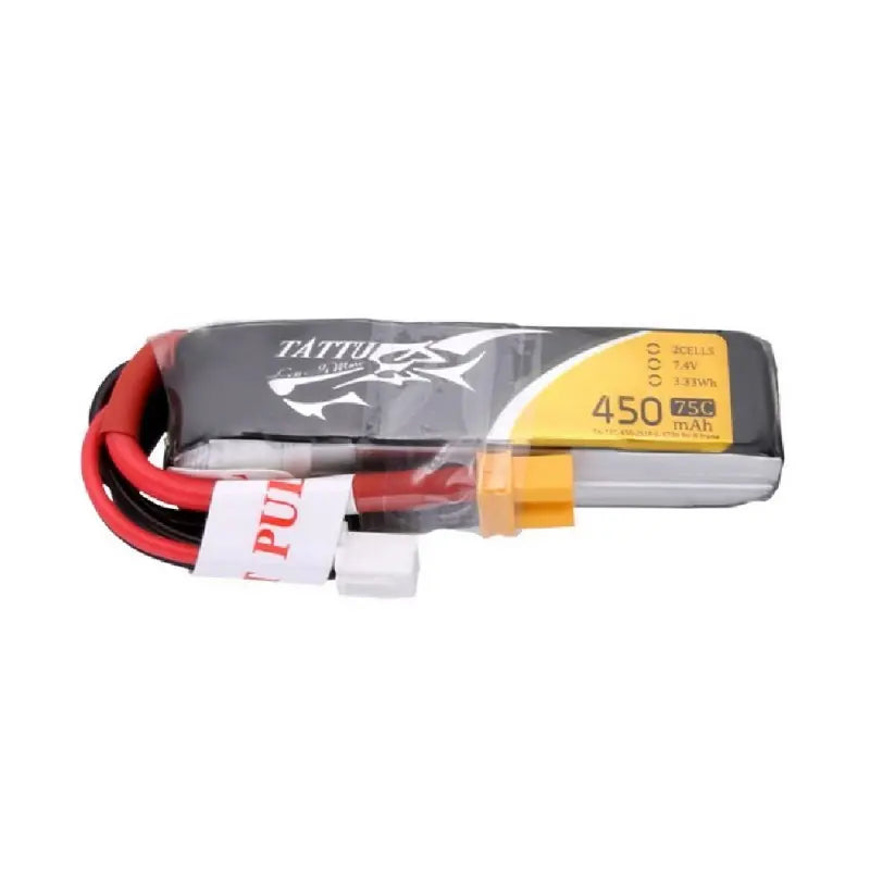 Tattu 450mAh 2S 75C Long pack XT30 Tattu & Gens Ace