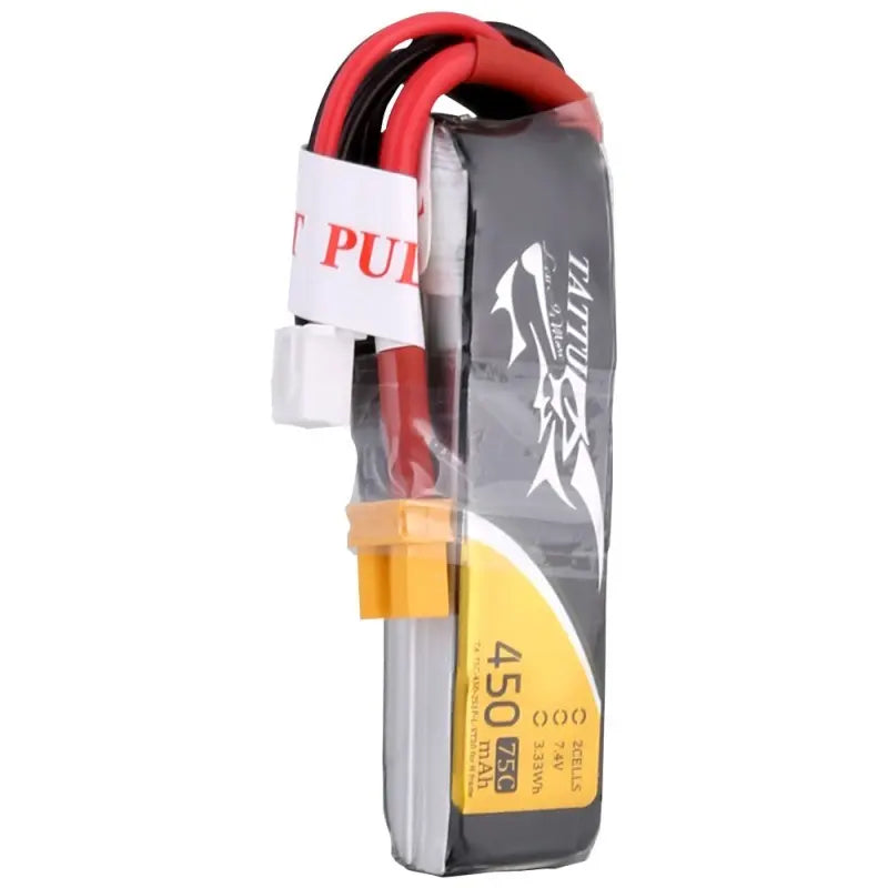 Tattu 450mAh 2S 75C Long pack XT30 Tattu & Gens Ace