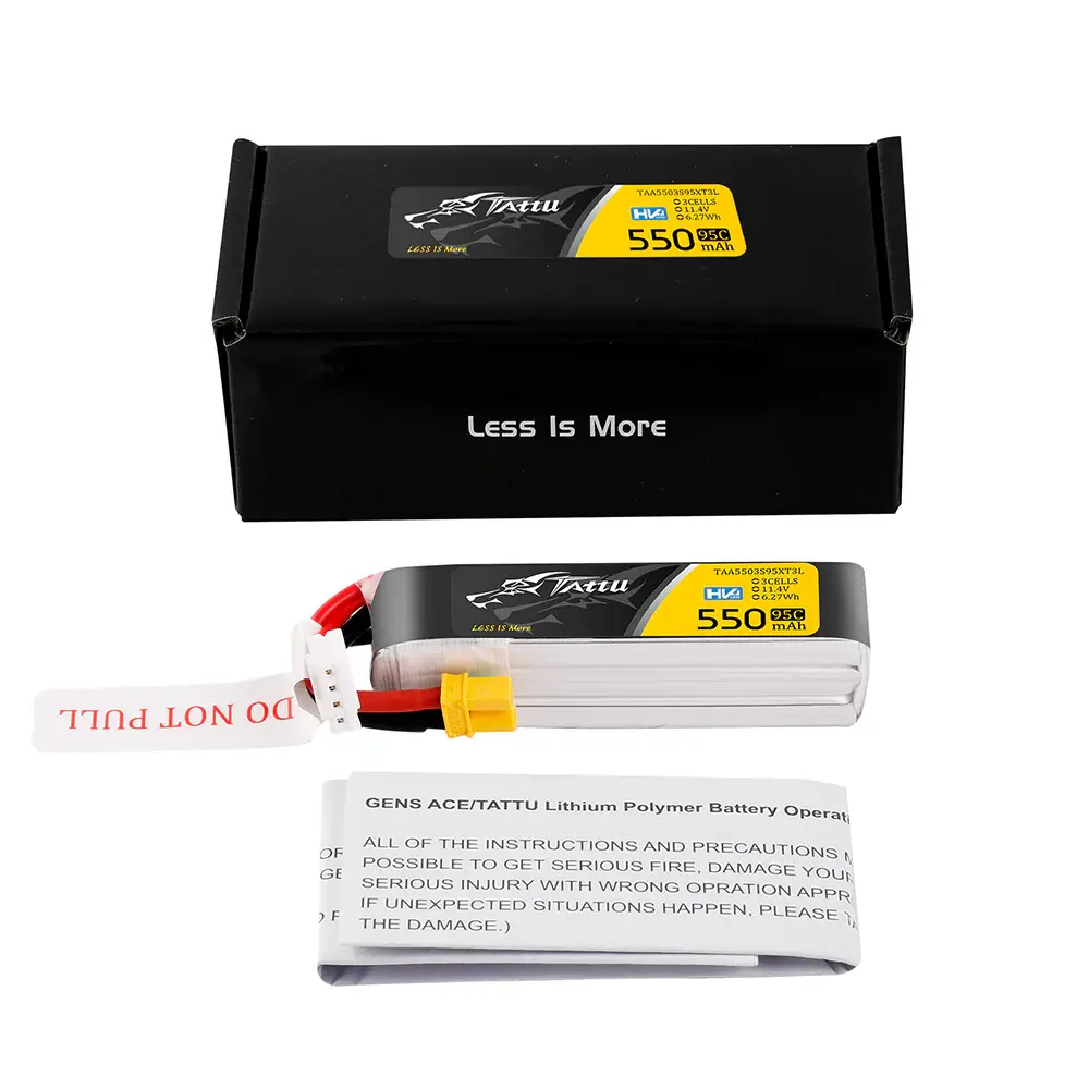 Tattu 550mAh 11.4V 95C 3S HV Tattu & Gens Ace