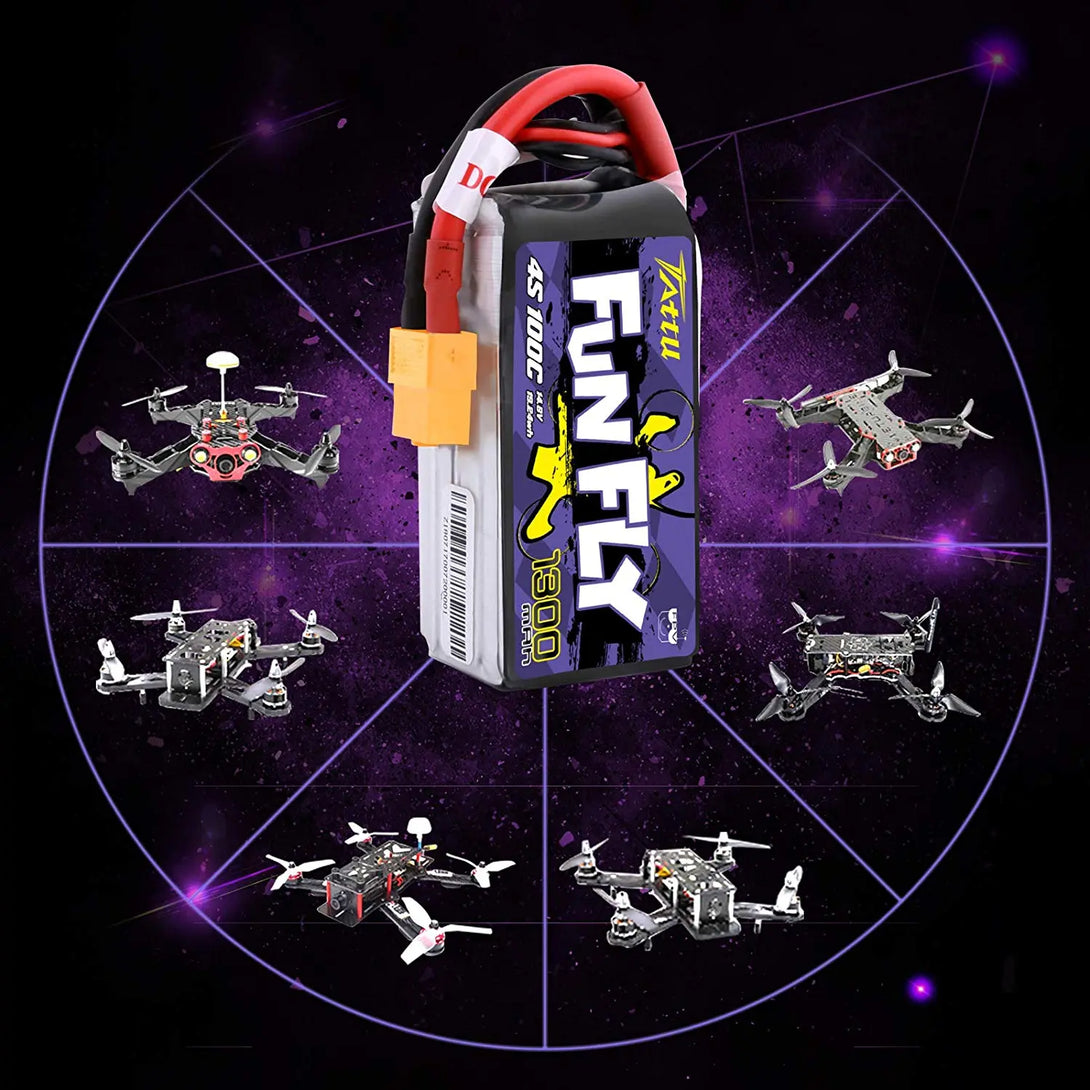 Tattu Funfly 1300mAh 4S 100C 14.8 V XT60 Tattu & Gens Ace
