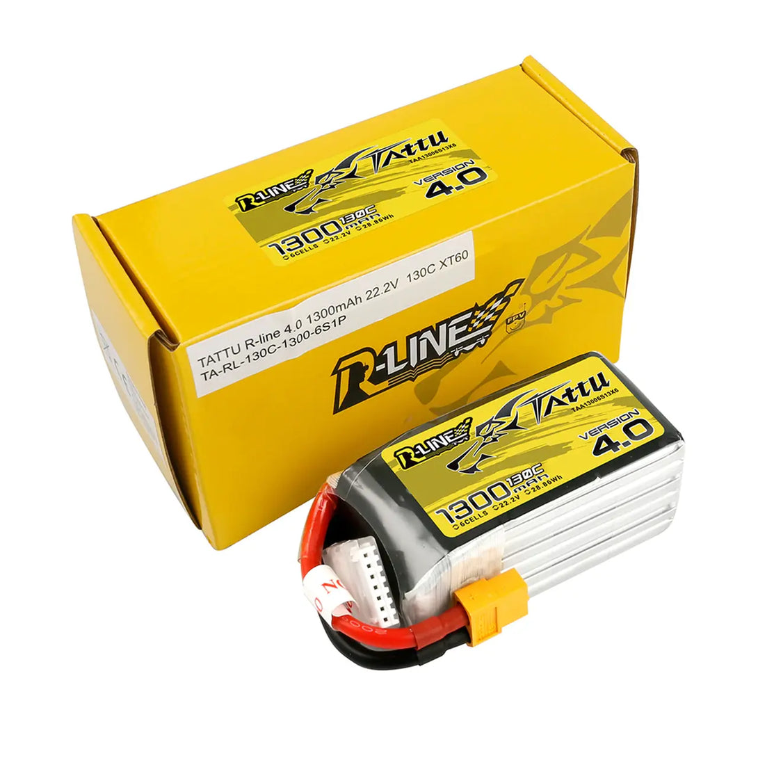 Tattu R-Line 1300mAh 6S 130C 4.0 22.2V XT60 Tattu & Gens Ace