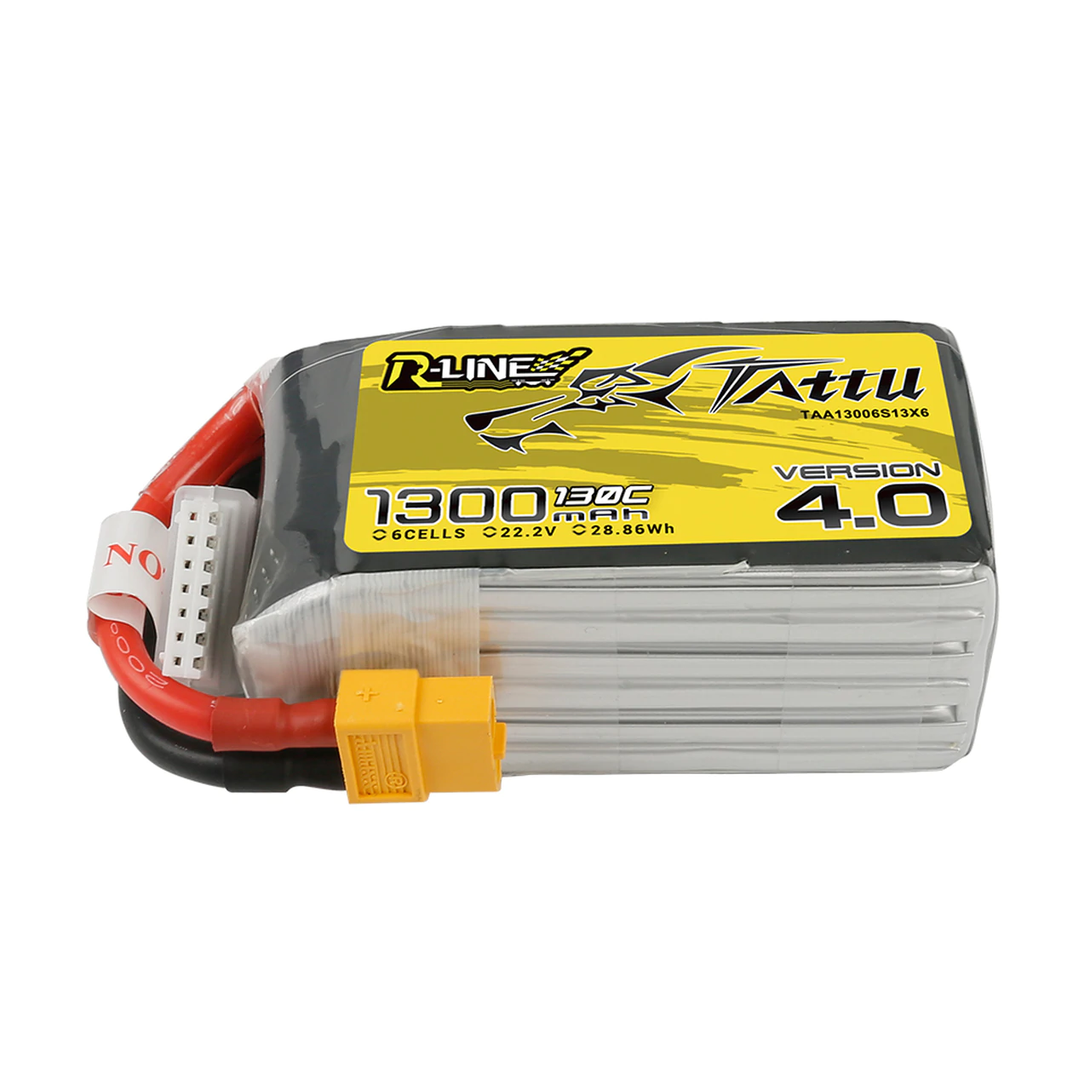 Tattu R-Line Versione 4.0 1300mAh 22.2V 130C 6S1P XT60 Drone24Hours