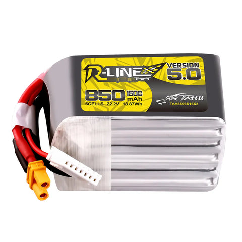 Tattu R-Line Version 5.0 850mAh 6S 22.2V 150C XT30U-F Plug