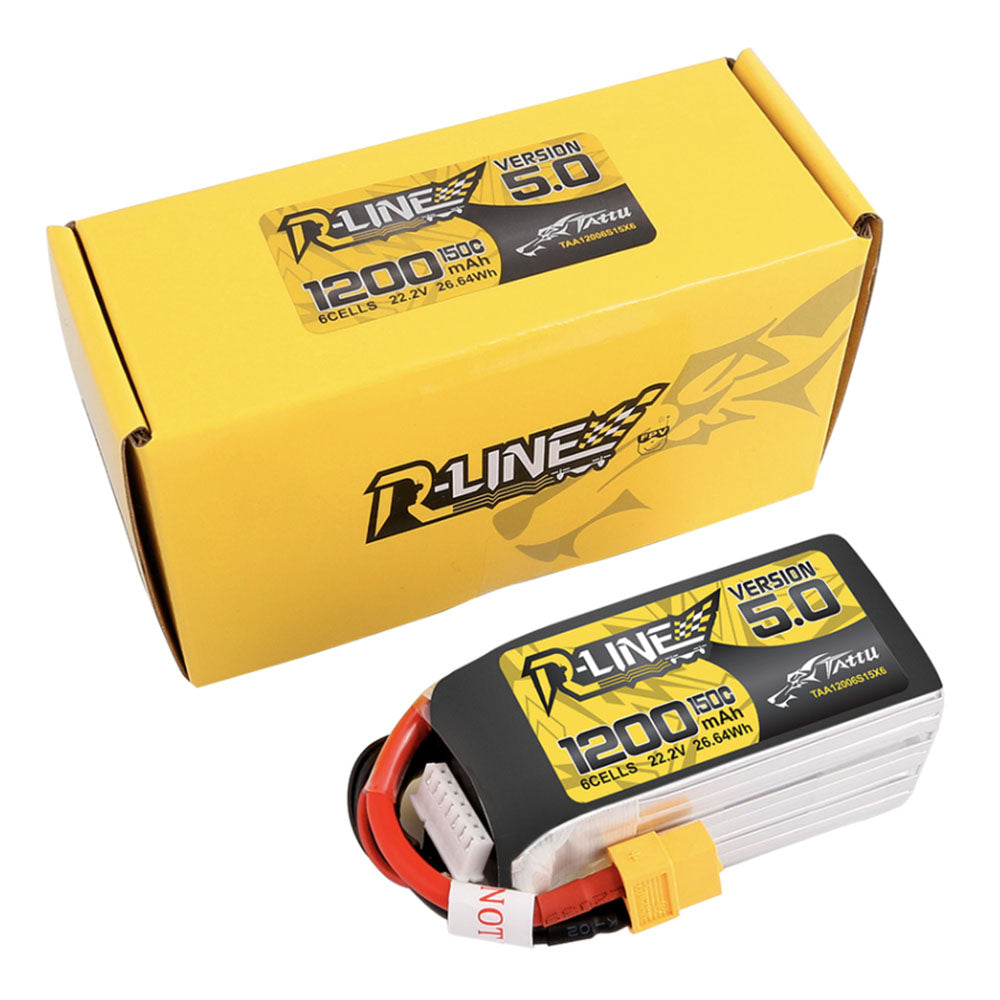 Tattu R-Line versione 5.0 1200mAh 22.2V 150C 6S1P XT60 Drone24Hours