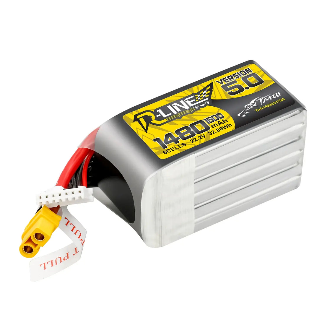 Tattu R‑Line V5 LiPo 1480 mAh 6S 150 C XT60 Tattu & Gens Ace