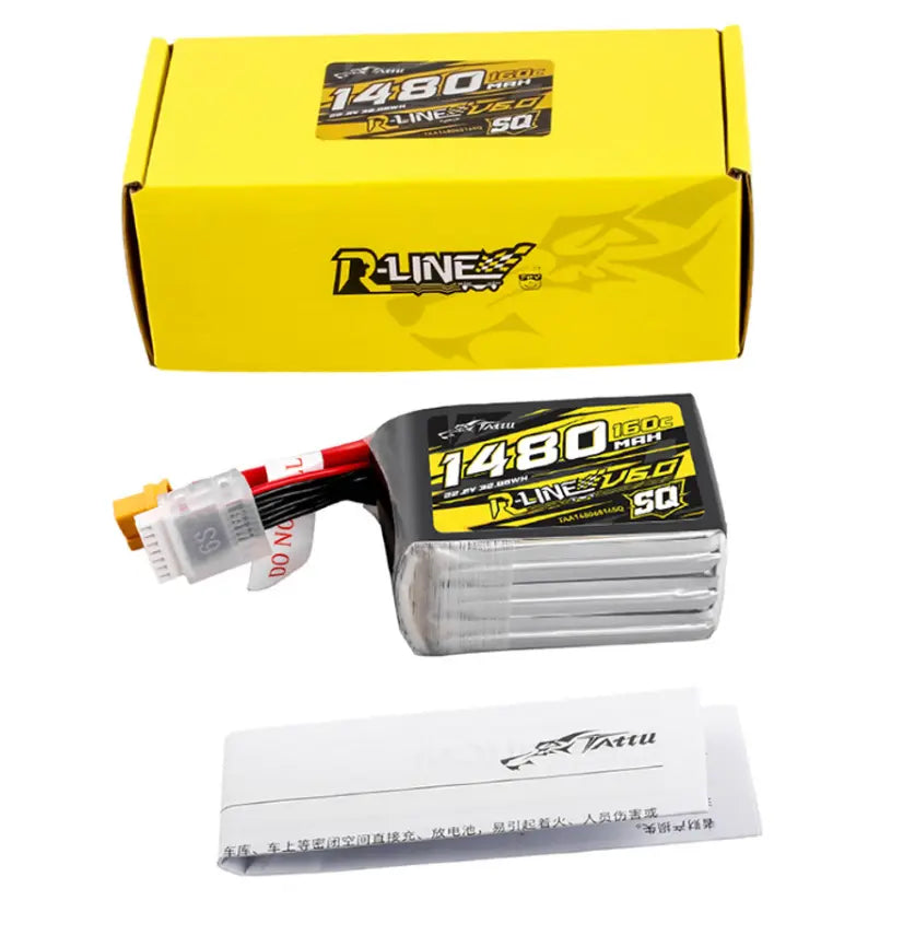 Tattu R‑Line V6 1480 mAh 160C 6S xt60 Tattu & Gens Ace