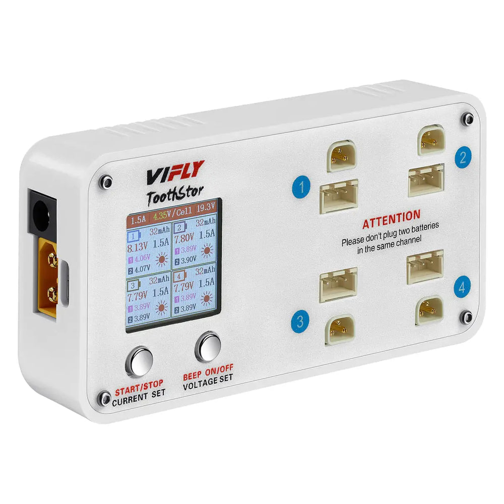 Caricabatterie Vifly ToothStor 2S a 4 Porte con Modalità Storage