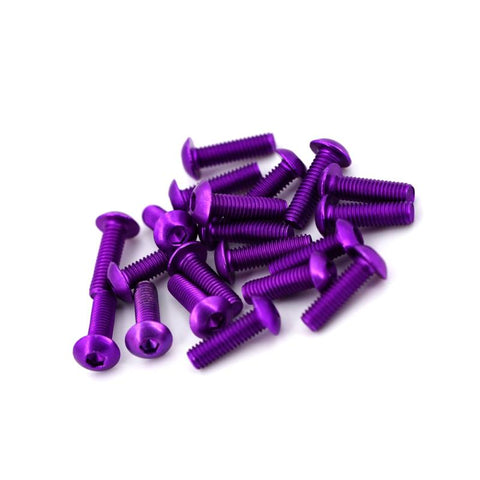 ALUMINUM PAN HEAD ALLEN SCREWS - PURPLE (20 PIECES)