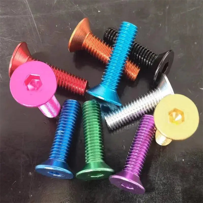Viti a brugola testa piatta M3 in alluminio colorate (10 pz)