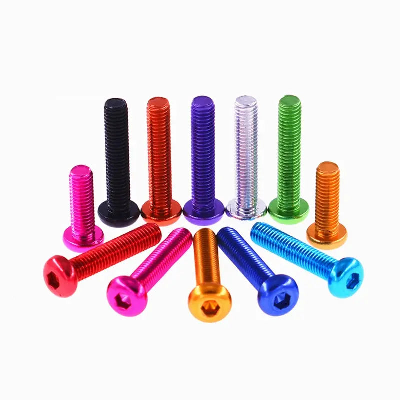 Viti a brugola in alluminio M3 testa rotonda colorate (10 pz)